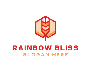 Red Wheat Hexagon logo design