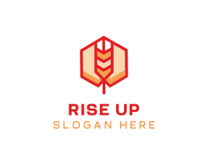 Red Wheat Hexagon logo design