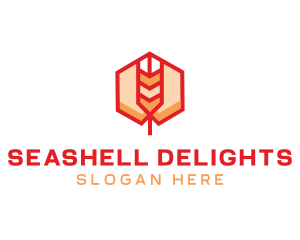 Red Wheat Hexagon logo design