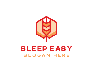 Red Wheat Hexagon logo design