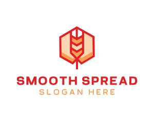 Red Wheat Hexagon logo design