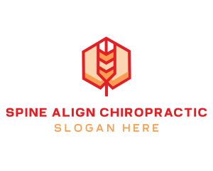 Red Wheat Hexagon logo design