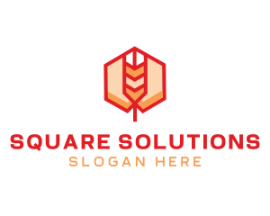 Red Wheat Hexagon logo design