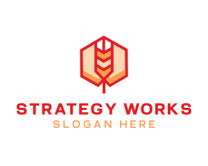 Red Wheat Hexagon logo design