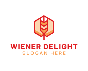 Red Wheat Hexagon logo design