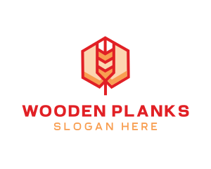 Red Wheat Hexagon logo design