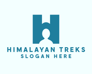 Human Community Letter H logo design