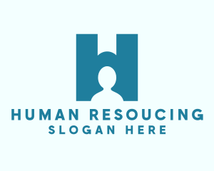 Human Community Letter H logo design