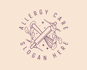 Bakery Leaves Rolling Pin logo design