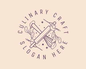 Cooking Class - Bakery Leaves Rolling Pin logo design