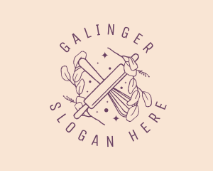 Cooking School - Bakery Leaves Rolling Pin logo design