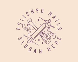 Bakery Leaves Rolling Pin logo design