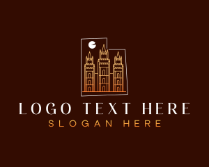 Building - Utah Temple Square logo design