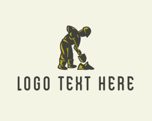 Excavation - Construction Worker Shovel logo design