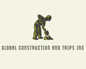 Construction Worker Shovel logo design