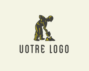 Construction Worker Shovel logo design