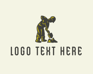 Construction Worker Shovel Logo