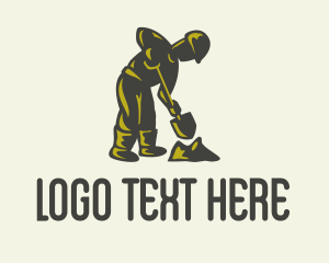 Silhouette - Construction Worker Silhouette logo design