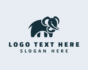 Zoo - Wild Elephant Animal logo design