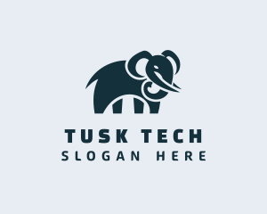 Tusk - Wild Elephant Animal logo design