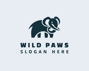 Wild Elephant Animal logo design