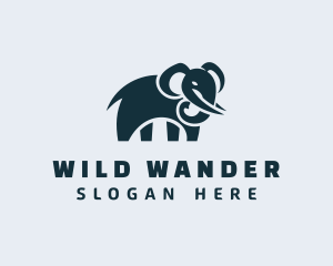 Wild Elephant Animal logo design