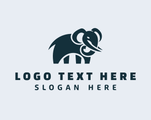 Tusk - Wild Elephant Animal logo design