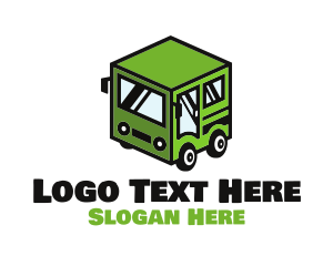 Airport Transfer - Cube Automotive Van Truck logo design