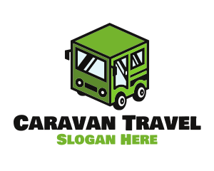 Caravan - Cube Automotive Van Truck logo design