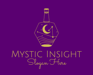 Yellow Astrology Bottle logo design