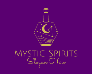 Yellow Astrology Bottle logo design