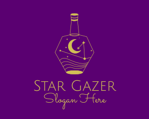 Yellow Astrology Bottle logo design