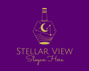 Yellow Astrology Bottle logo design