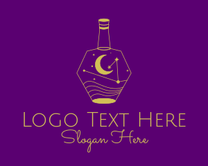 Evening - Yellow Astrology Bottle logo design