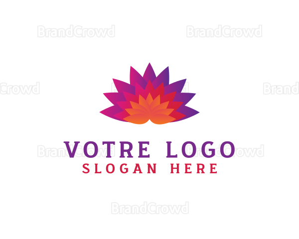 Colorful Fan Flower Logo