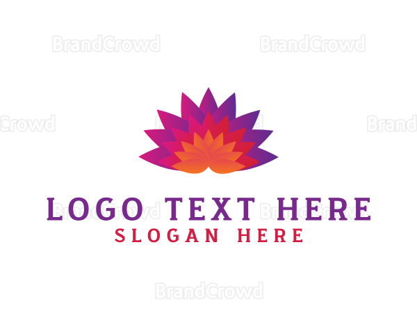 Colorful Fan Flower Logo