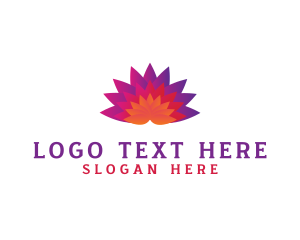Lodging - Colorful Fan Flower logo design