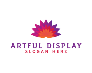 Colorful Fan Flower logo design