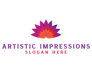 Exhibition - Colorful Fan Flower logo design