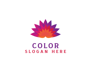 Colorful Fan Flower logo design