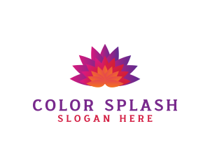 Colorful Fan Flower logo design