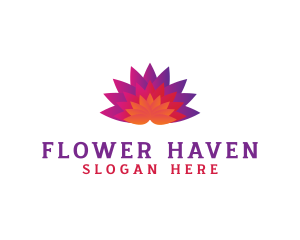 Colorful Fan Flower logo design