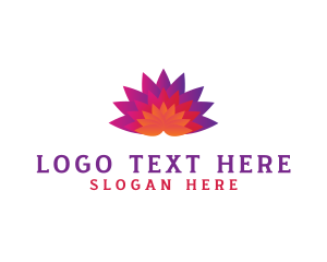 Gradient - Colorful Fan Flower logo design