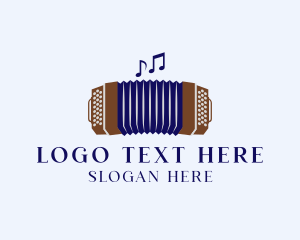 Musical Note - Squeezebox Accordion Music logo design