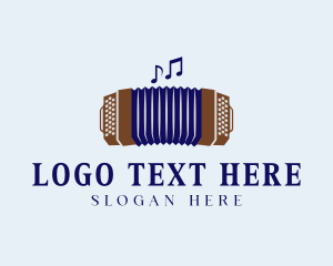 Quarter Note - Squeezebox Accordion Music logo design