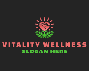 Wellness - Rose Wellness Heart logo design