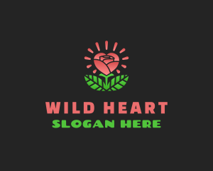 Rose Wellness Heart logo design