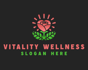 Rose Wellness Heart logo design