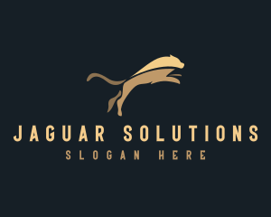Jaguar - Jumping Wild Jaguar Animal logo design