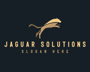 Jumping Wild Jaguar Animal logo design